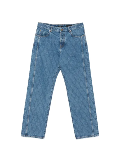 Balmain quilted straight-leg jeans
