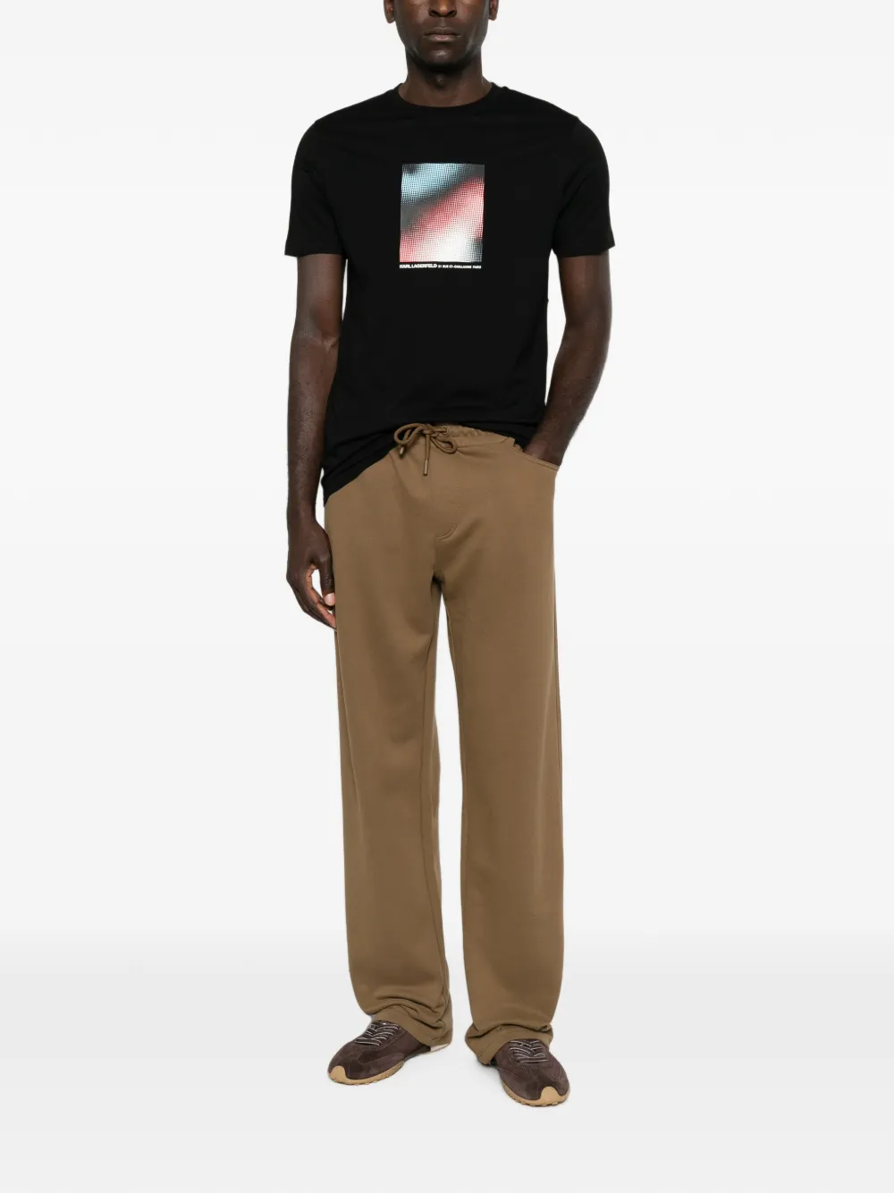 Karl Lagerfeld Trainingsbroek met trekkoordtaille Bruin