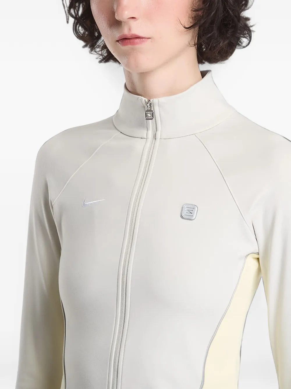 Nike panelled zip-up track jacket Beige