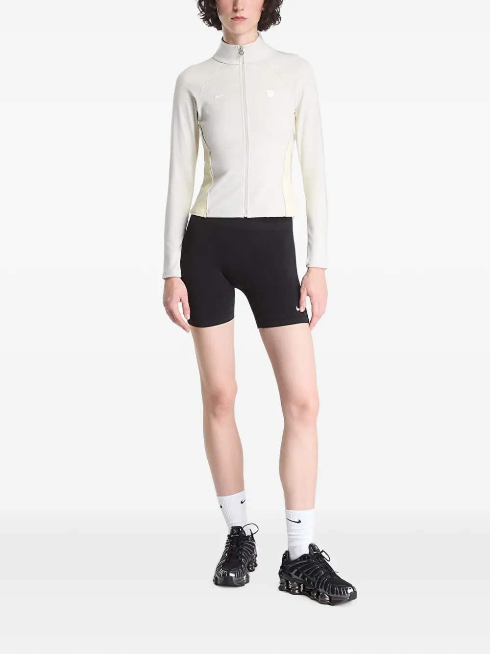 Nike panelled zip-up track jacket Beige