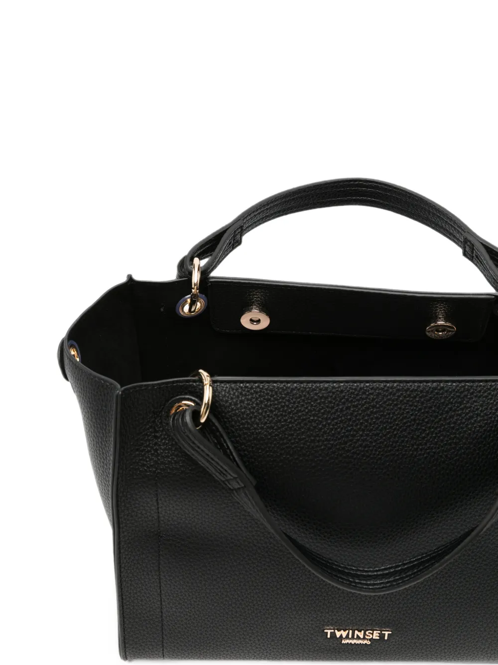 TWINSET Shopper met logoplakkaat Zwart