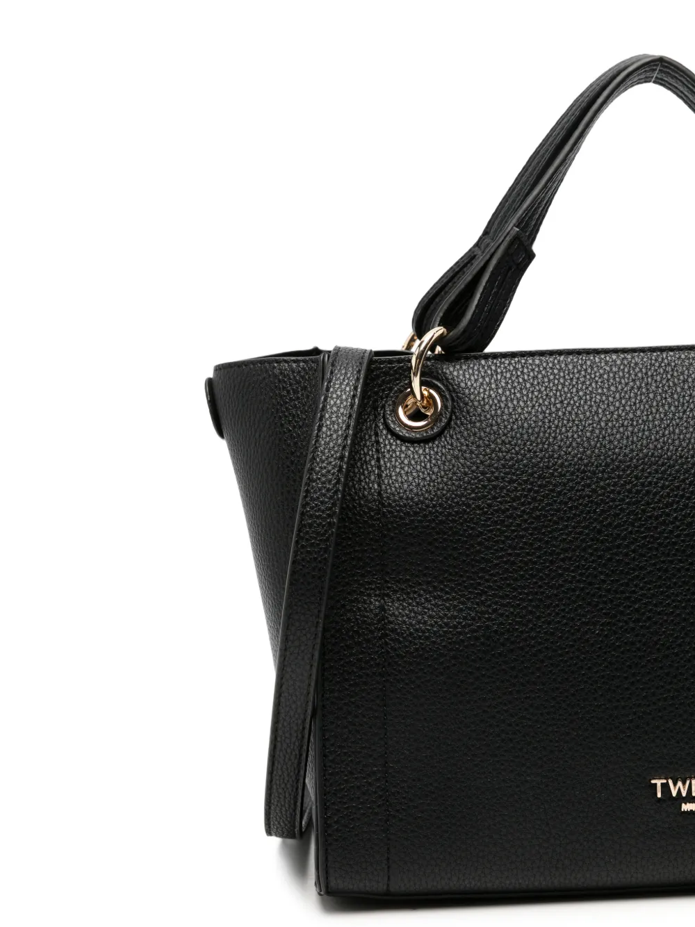 TWINSET Shopper met logoplakkaat Zwart