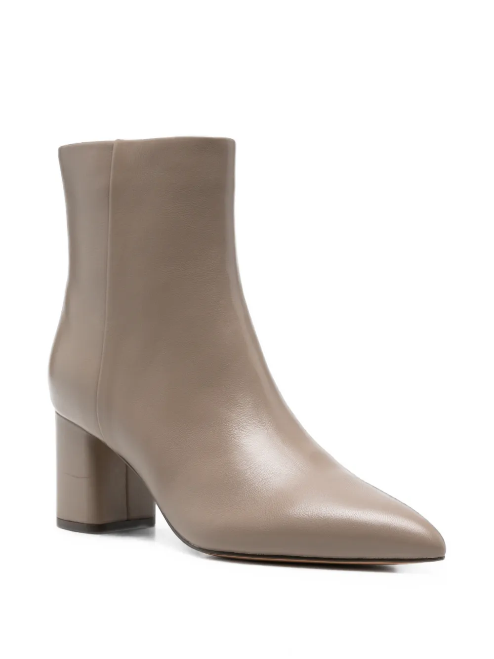 TWINSET pointed-toe leather ankle boots Beige