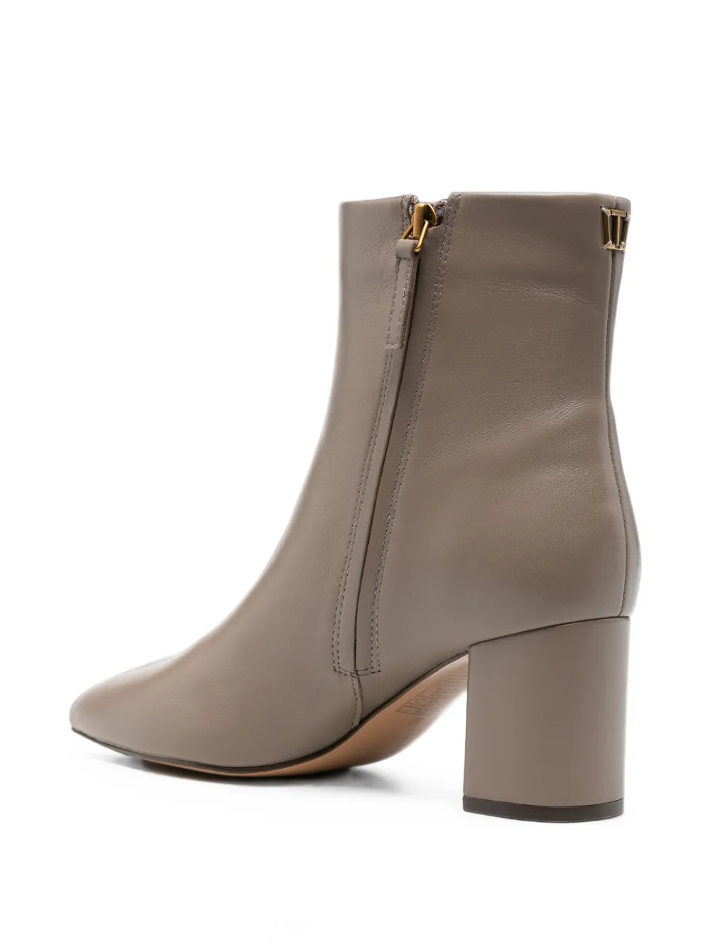 TWINSET pointed-toe leather ankle boots Beige