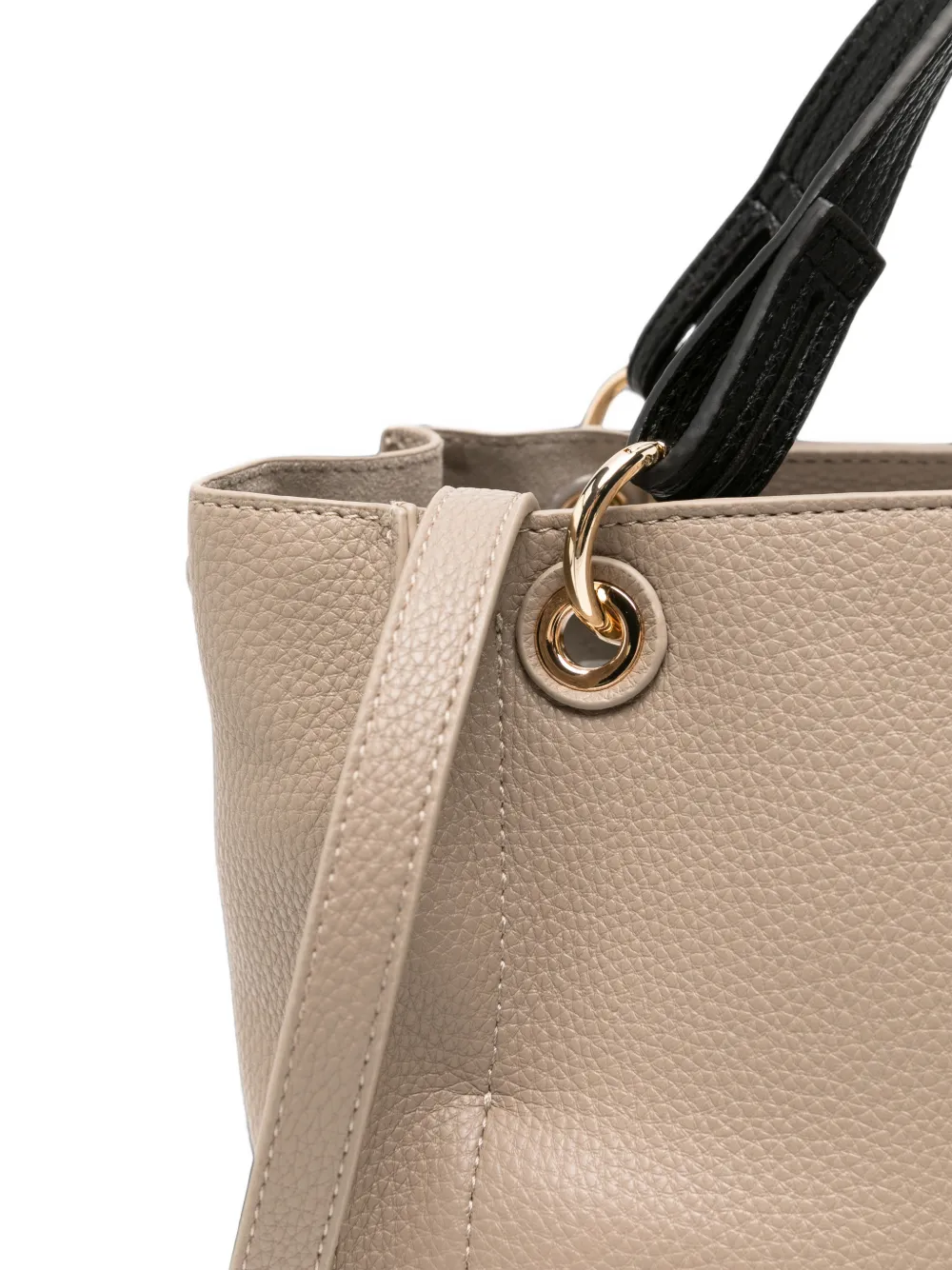 TWINSET Shopper met logoplakkaat en gegranuleerd effect Beige