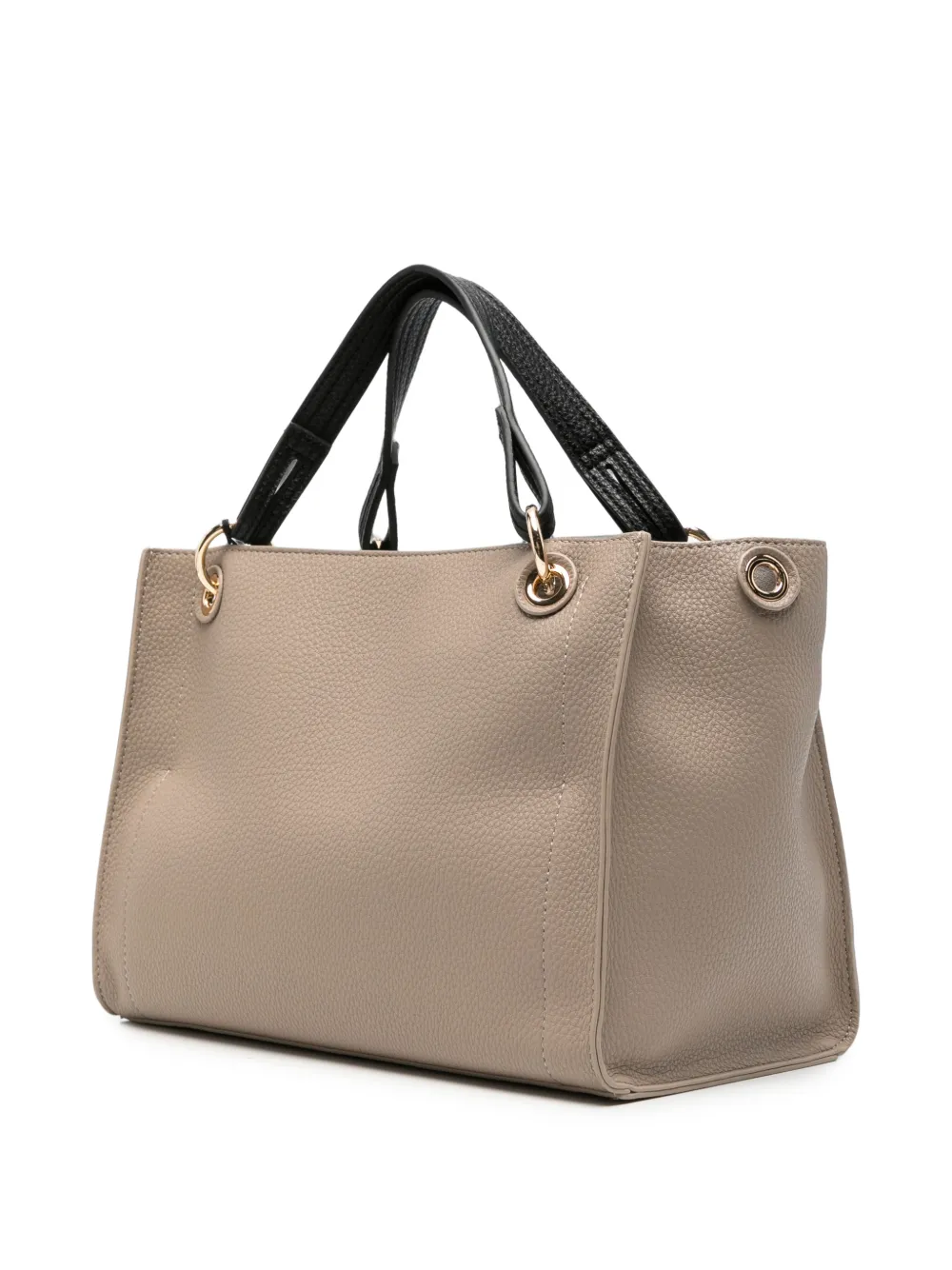 TWINSET Shopper met logoplakkaat en gegranuleerd effect Beige