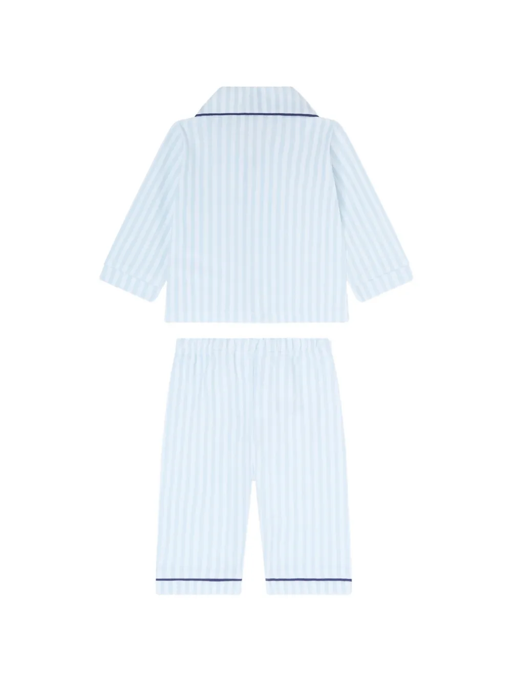 NANAN Tato gestreepte katoenen pyjama met borduurwerk Blauw