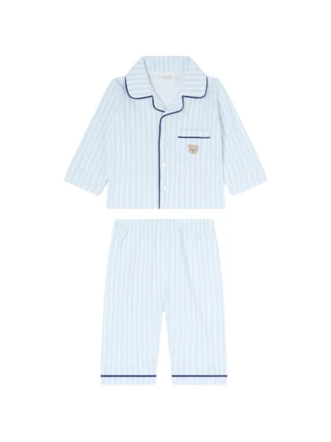 NANAN Tato embroidery striped cotton pyjamas