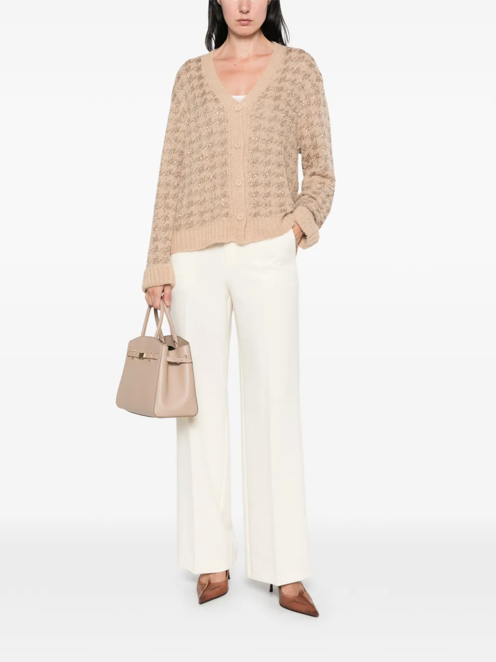 TWINSET Geplooide broek Beige