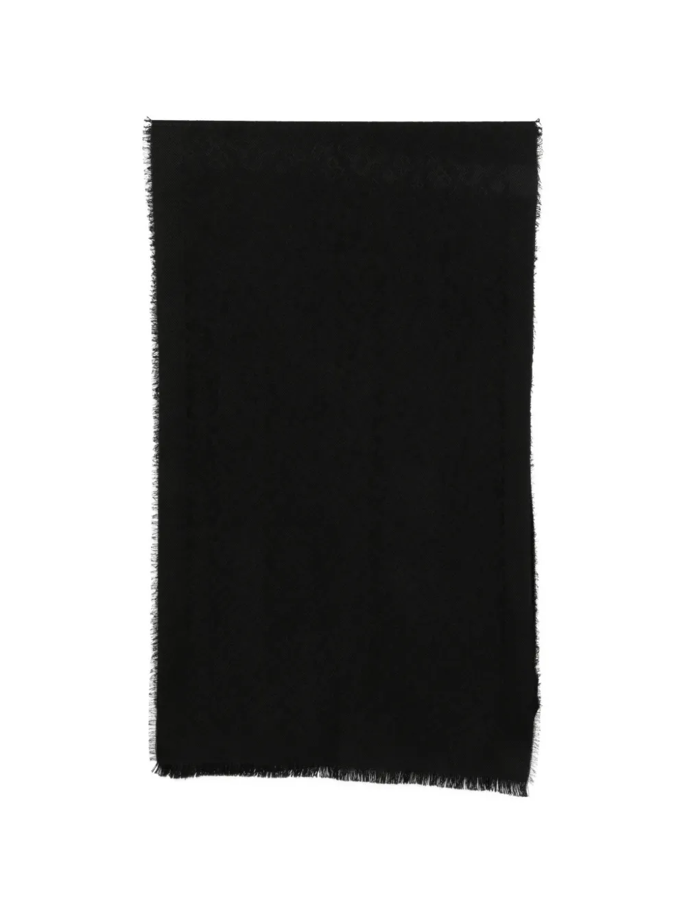 Tagliatore Logo-jacquard Frayed-edge Scarf In Black
