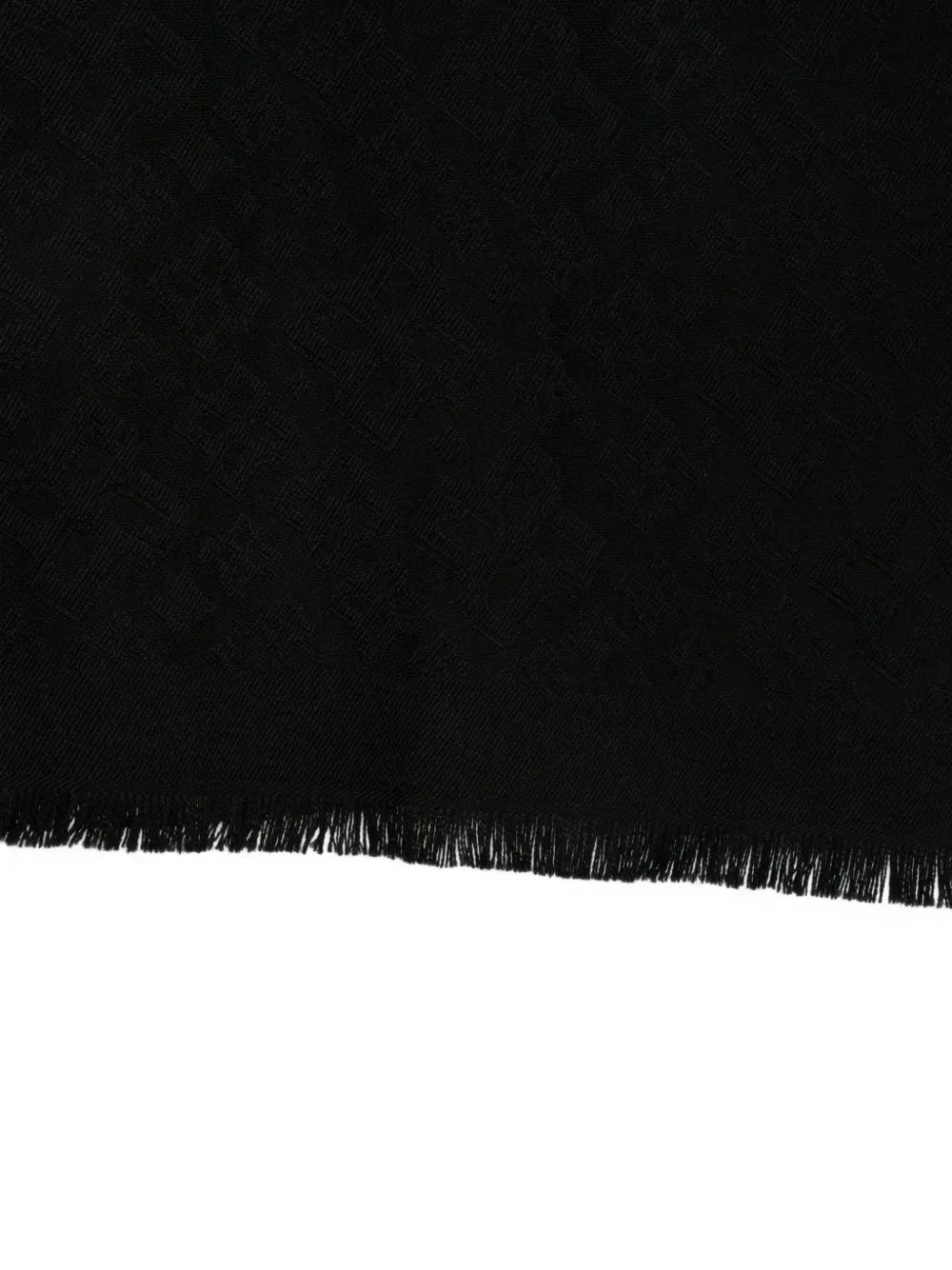 Tagliatore Sjaal met franje en logo-jacquard Zwart