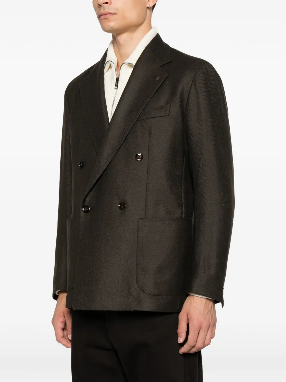 Tagliatore notch-lapel double-breasted blazer Bruin