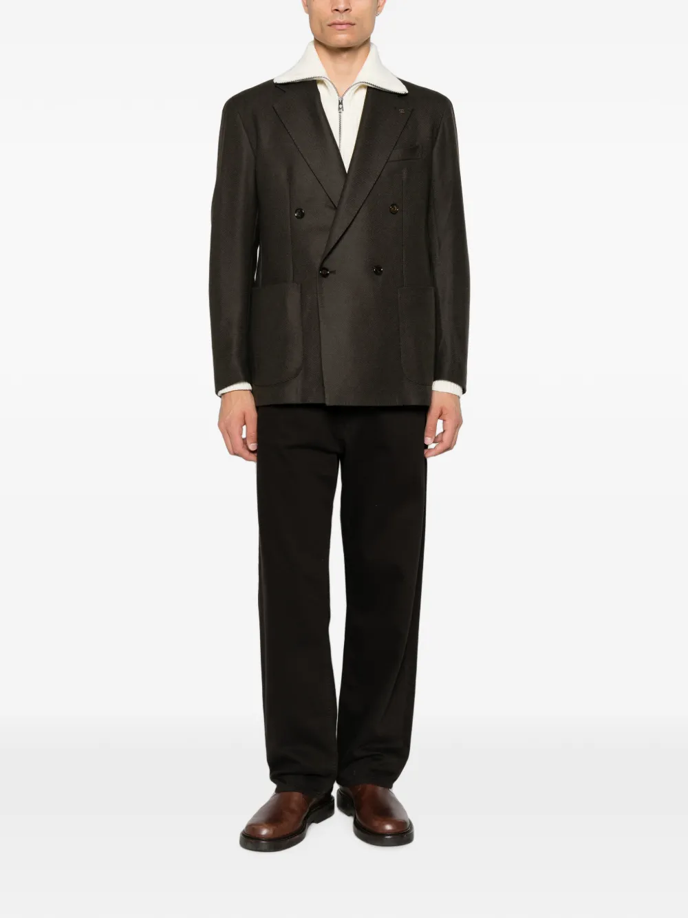 Tagliatore notch-lapel double-breasted blazer Bruin