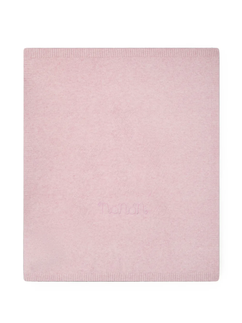 NANAN logo-embroidered ribbed-trim blanket - Rosa