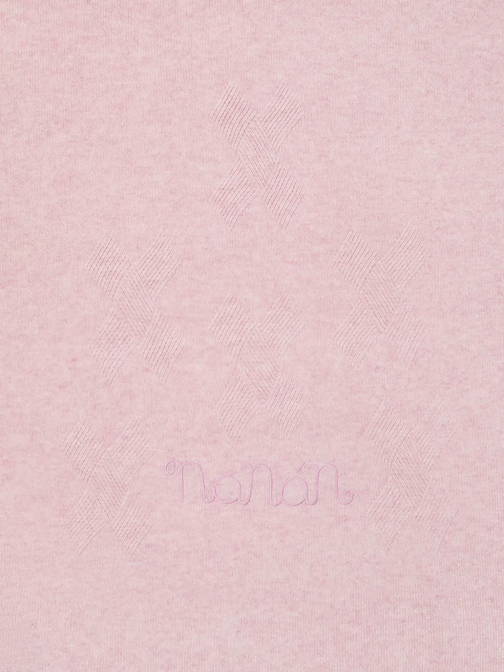 NANAN Deken met geborduurd logo en geribbelde afwerking Roze