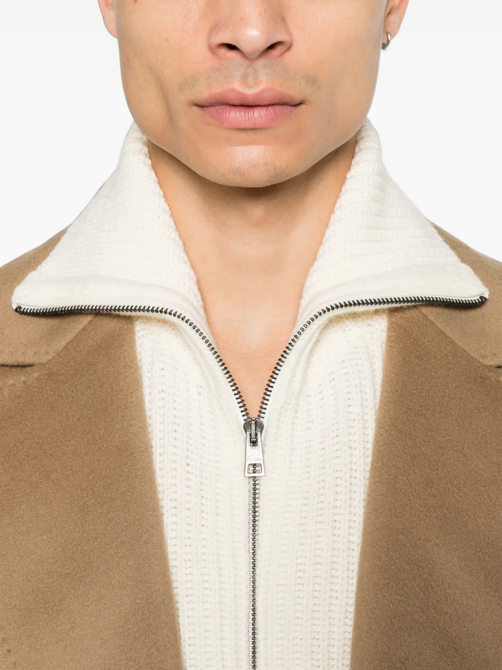 Tagliatore Trui met rits Beige