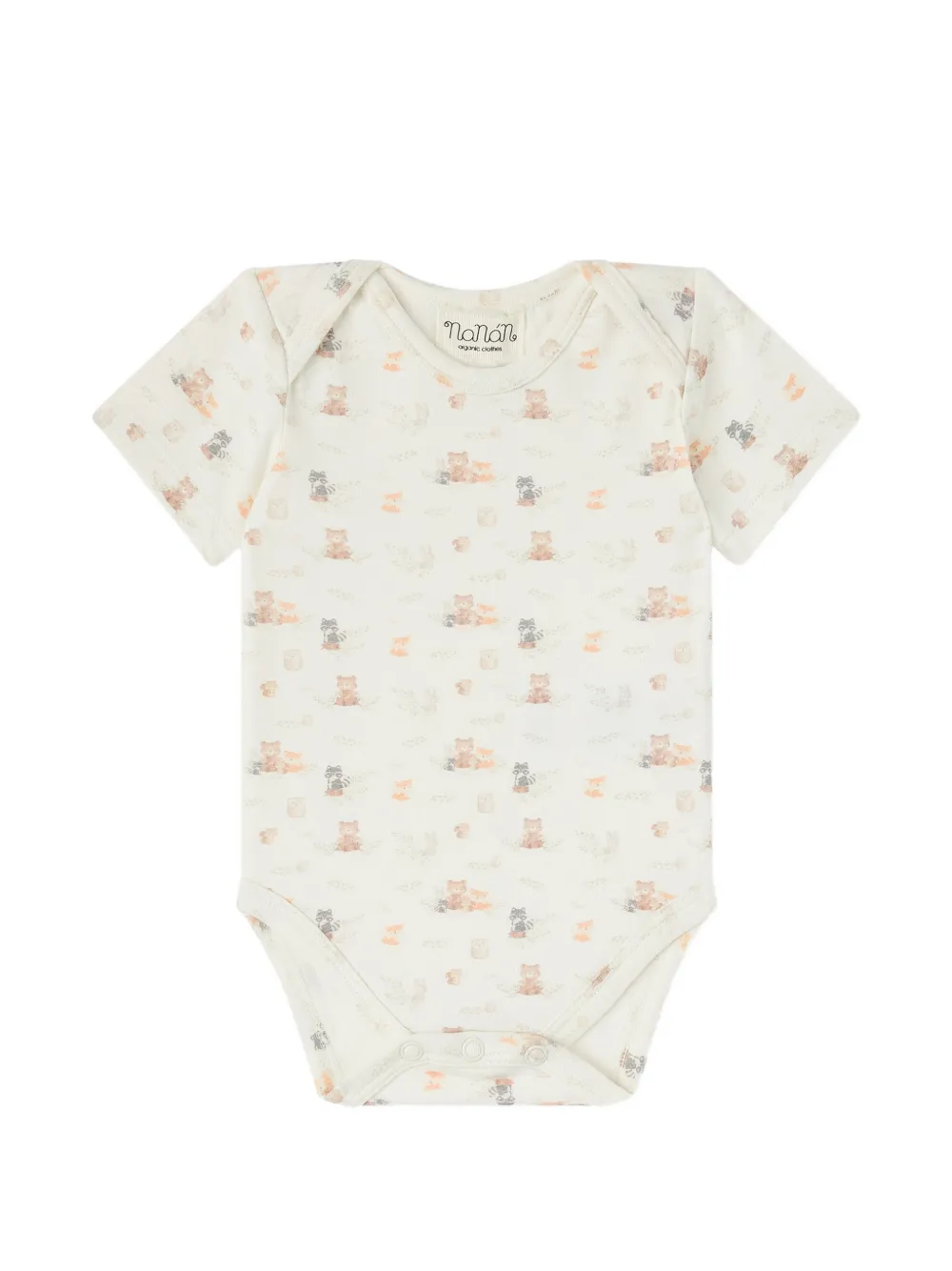 NANAN body manches courtes Sweet Woodland à imprimé animalier - Blanc