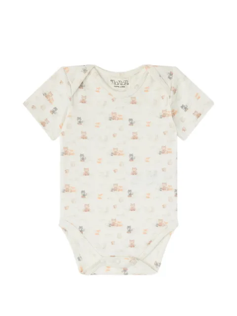 NANAN Sweet Woodland animal-print short-sleeve bodysuit