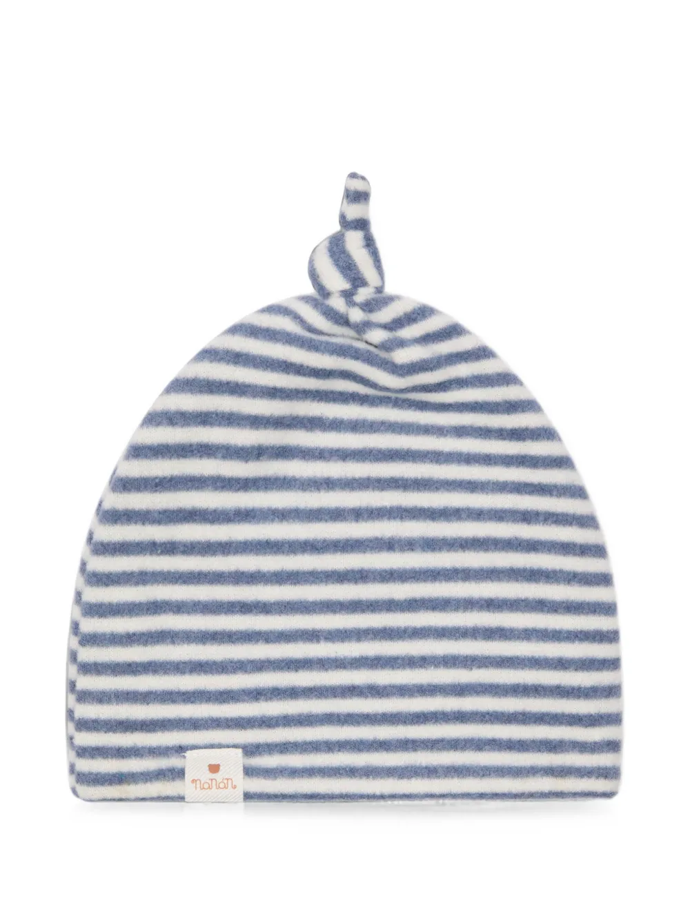 NANAN striped knot-detail beanie hat - Blu