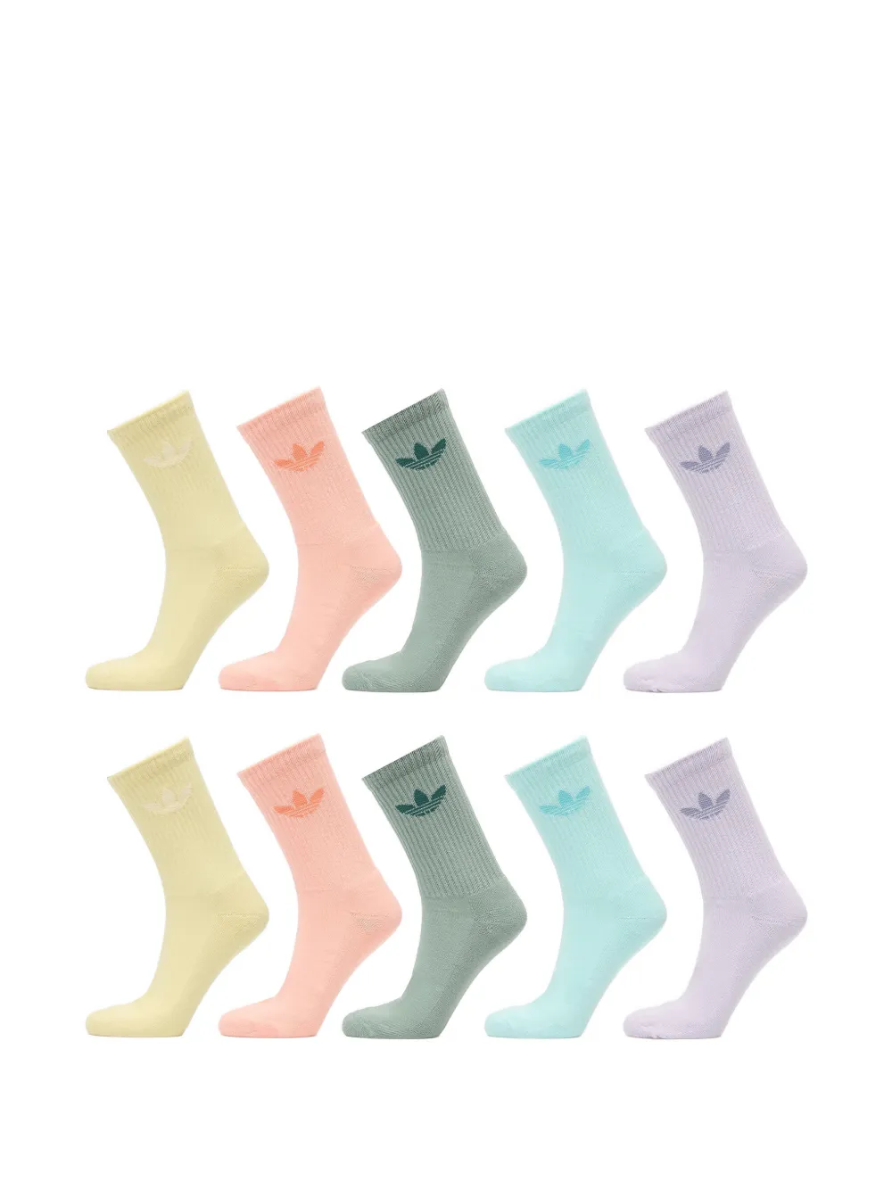 adidas Trefoil crew socks (set of ten) Roze