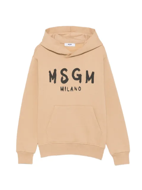 MSGM Kids logo-print cotton hoodie