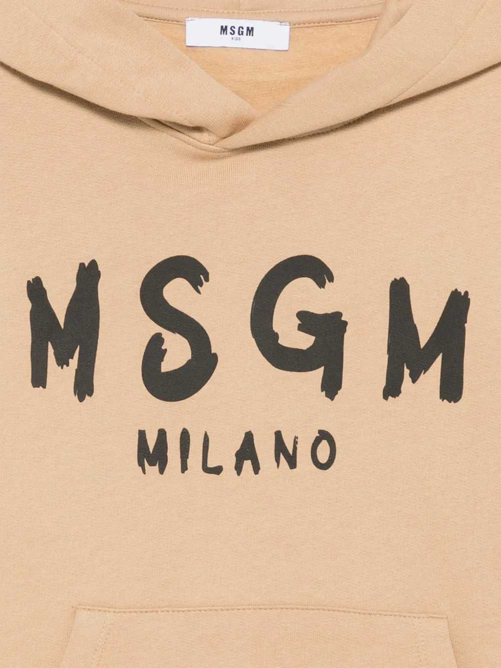 MSGM Kids Hoodie met logoprint Beige
