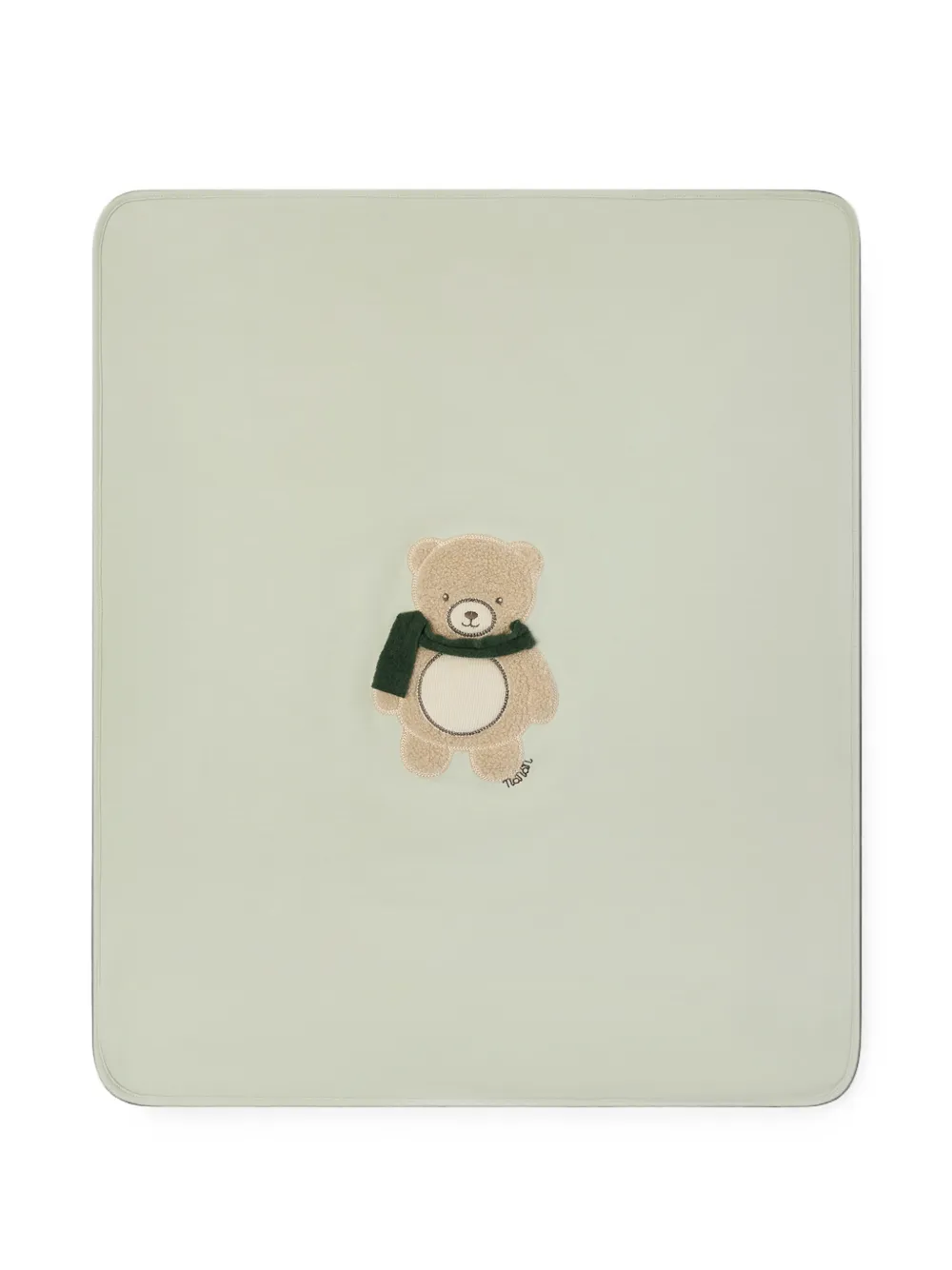 NANAN teddy bear-patch blanket - Verde
