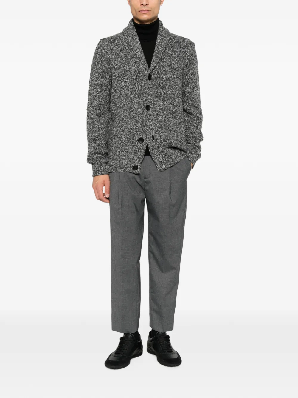 Tagliatore Vest met sjaalkraag Grijs