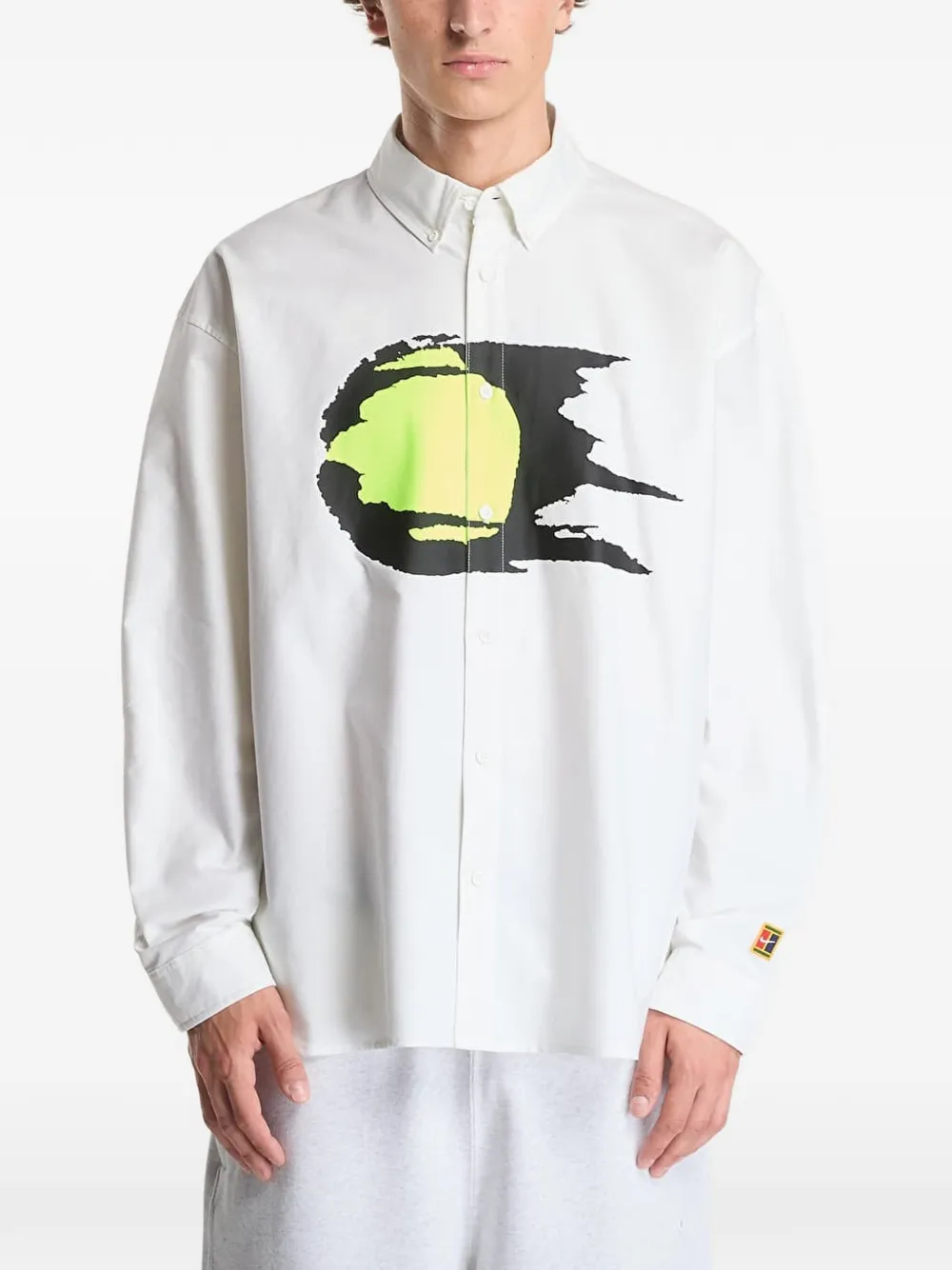 Nike Club Rules graphic-print button-down shirt Wit