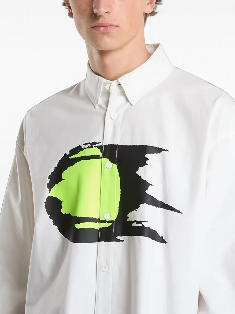 Nike Club Rules graphic-print button-down shirt Wit