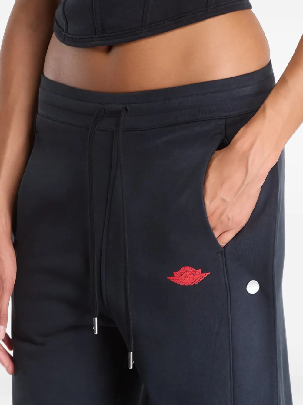 Jordan Flight Fleece trainingsbroek met drukknoop Zwart