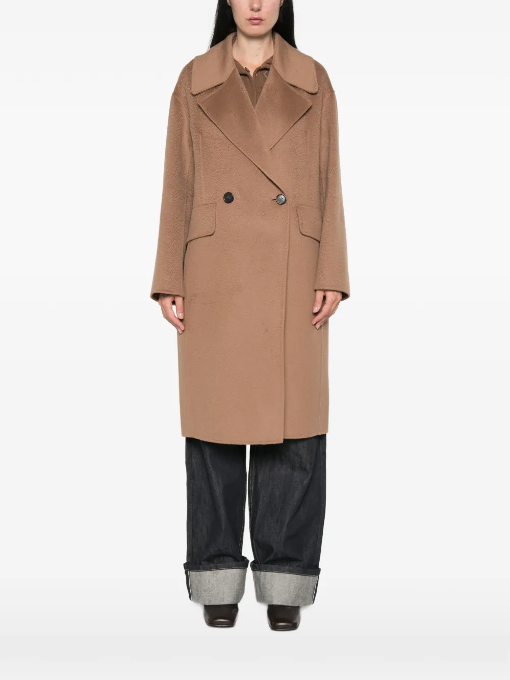 'S Max Mara Jas met dubbele rij knopen Bruin