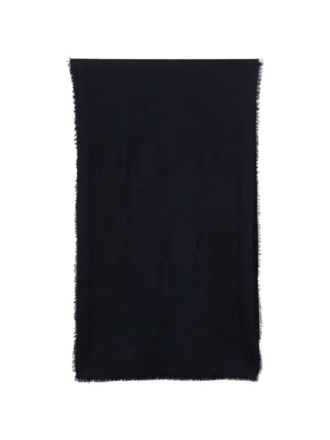 Tagliatore jacquard-logo frayed scarf