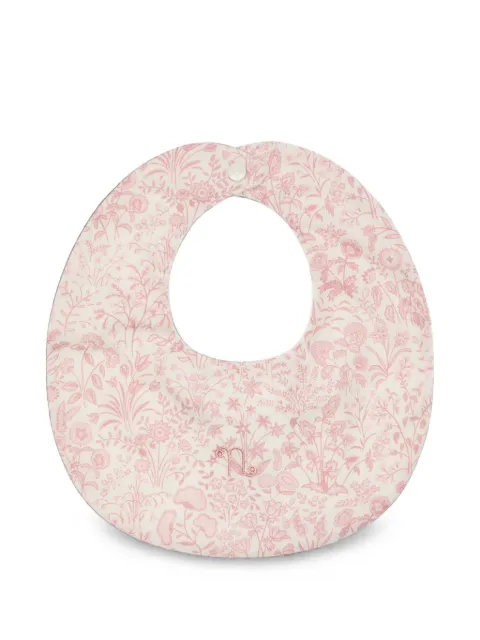 NANAN floral-print embroidered-logo bib
