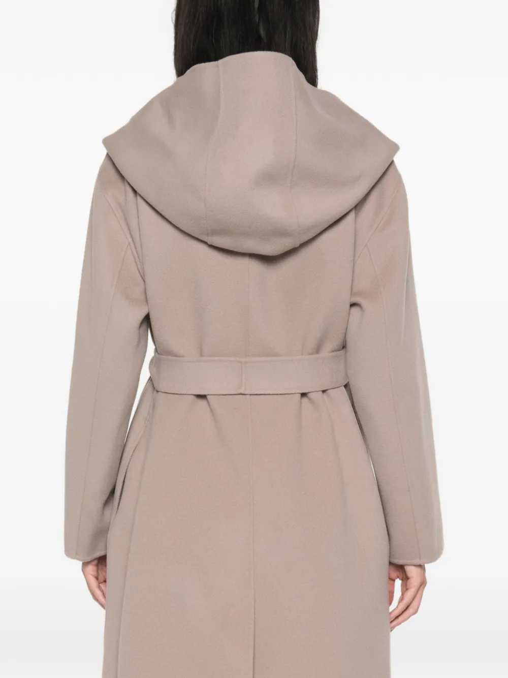 'S Max Mara Romolo jas met capuchon en ceintuur Beige