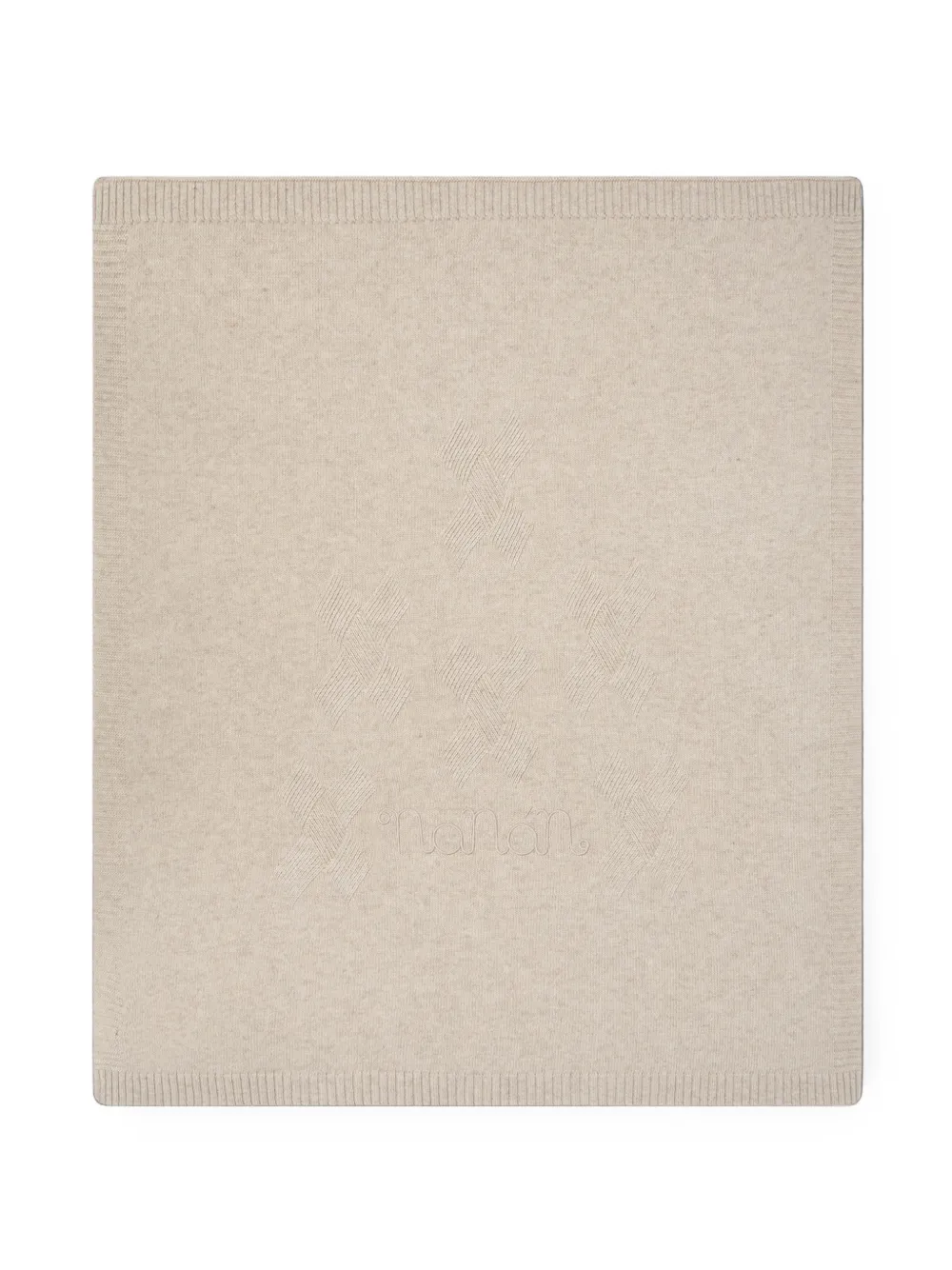 NANAN logo-embroidered ribbed-trim blanket - Toni neutri