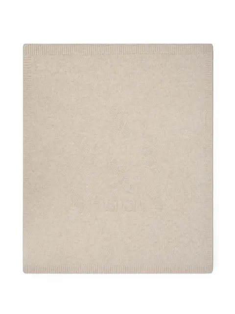 NANAN logo-embroidered ribbed-trim blanket