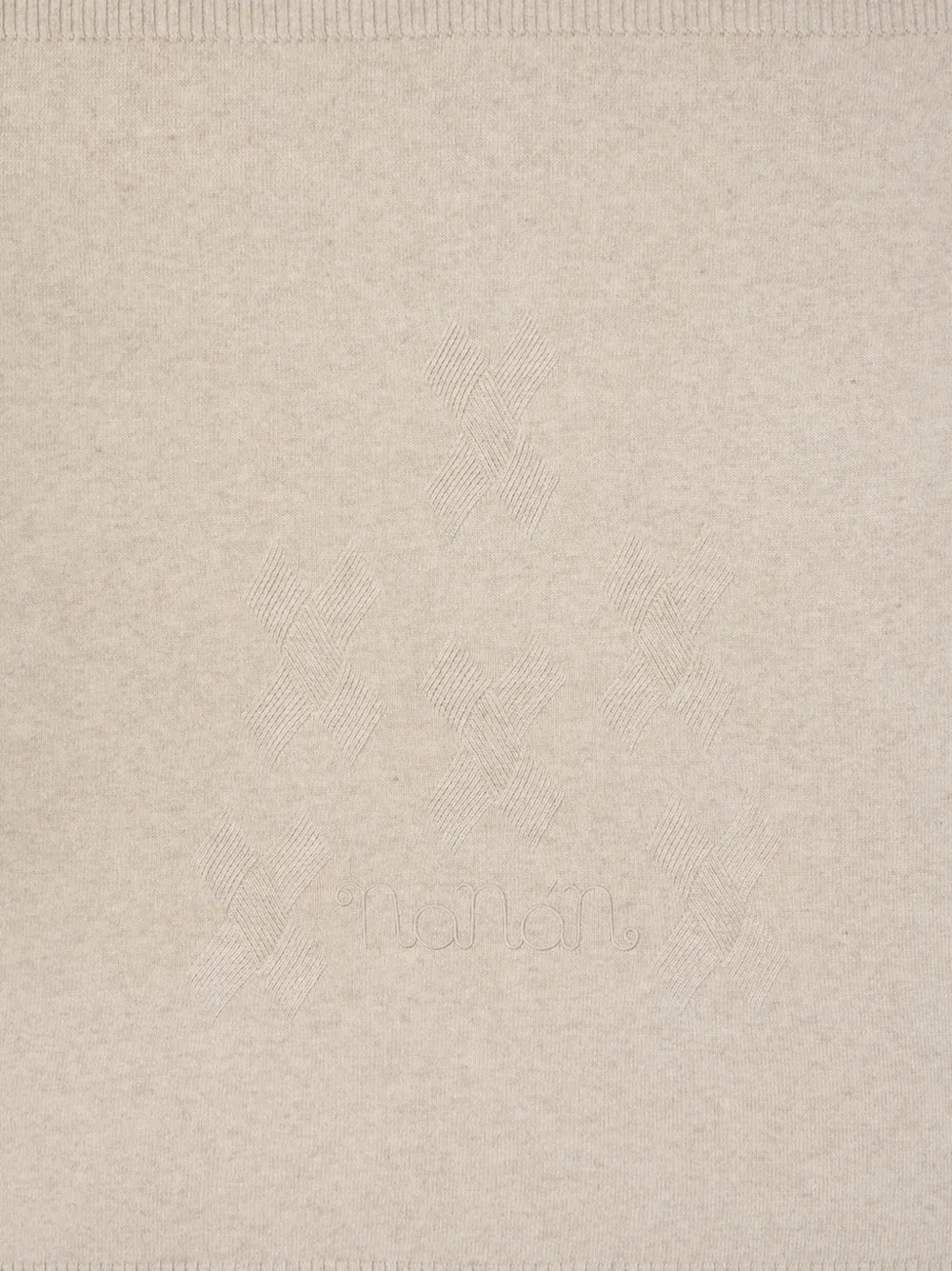 NANAN Deken met geborduurd logo en geribbelde afwerking Beige
