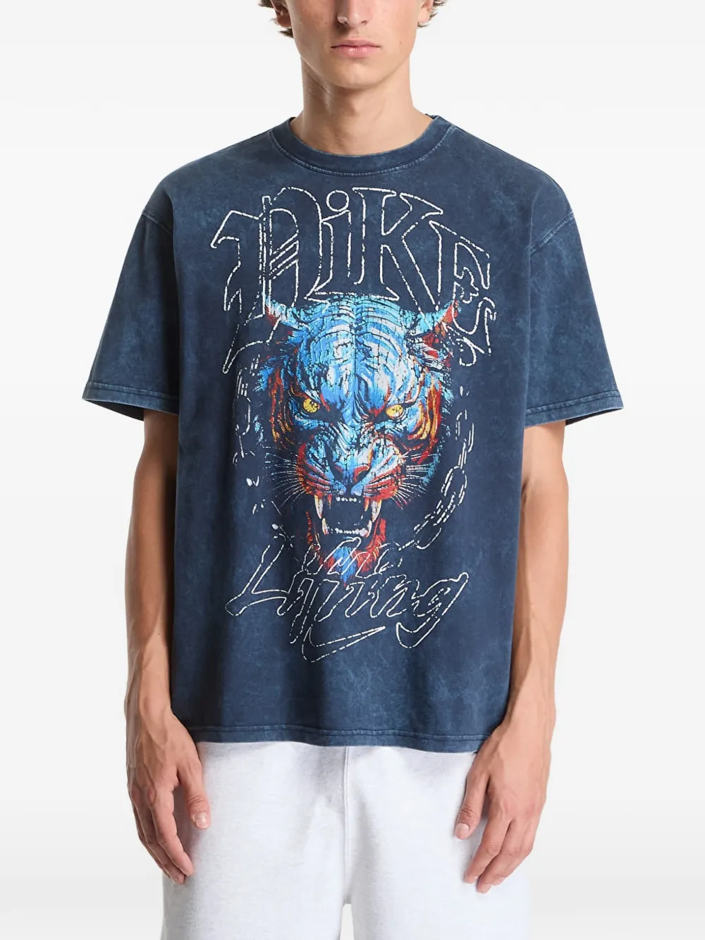 Nike tiger-print acid-wash T-shirt
