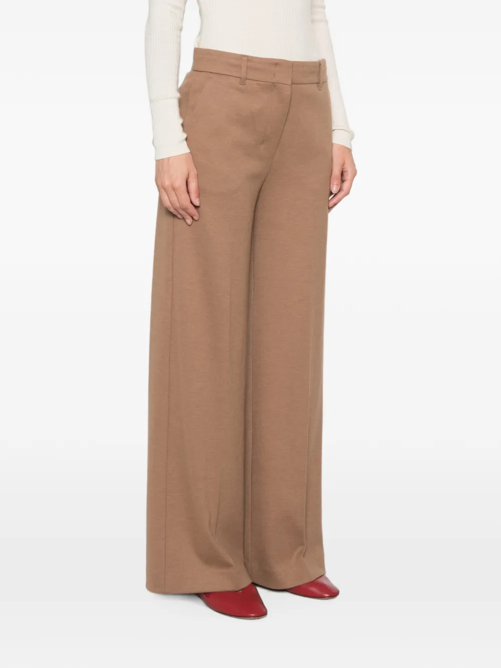 'S Max Mara Pantalon met wijde pijpen Bruin