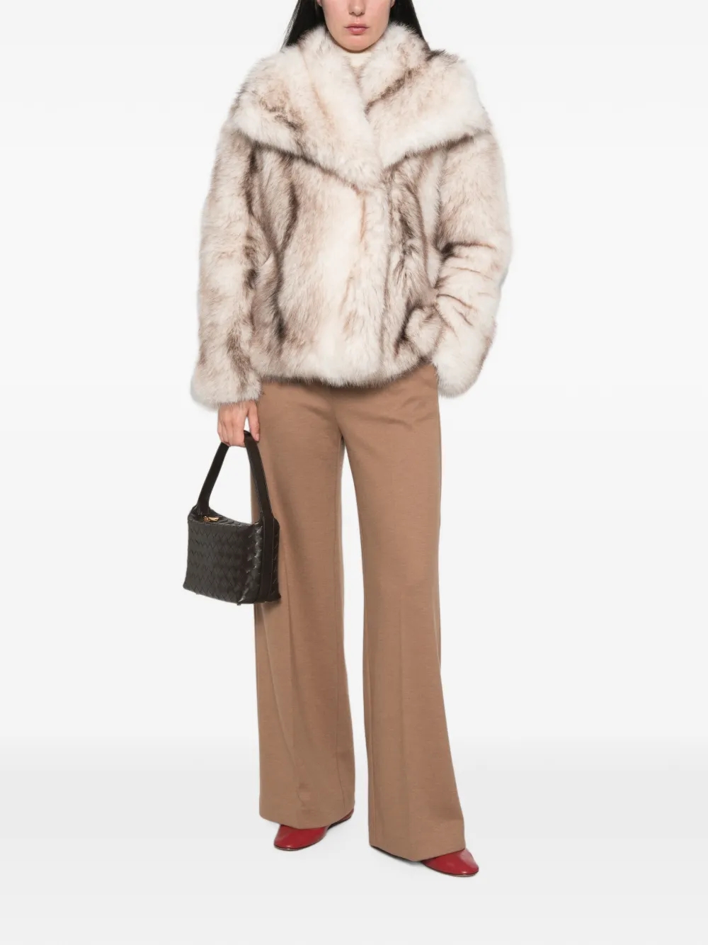 'S Max Mara Pantalon met wijde pijpen Bruin