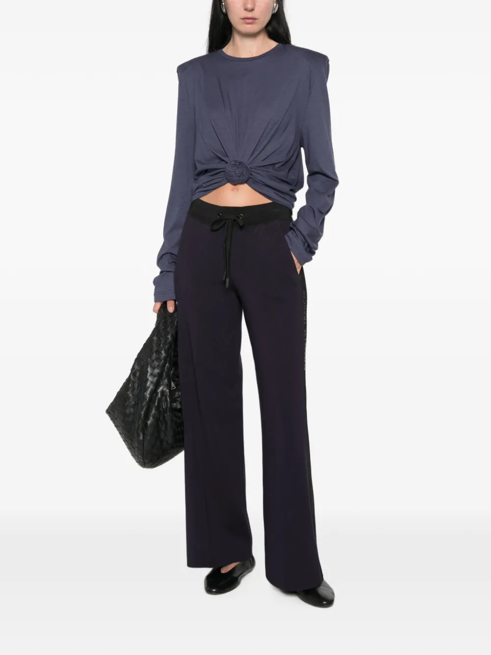Elisabetta Franchi Trainingsbroek met logoband Blauw