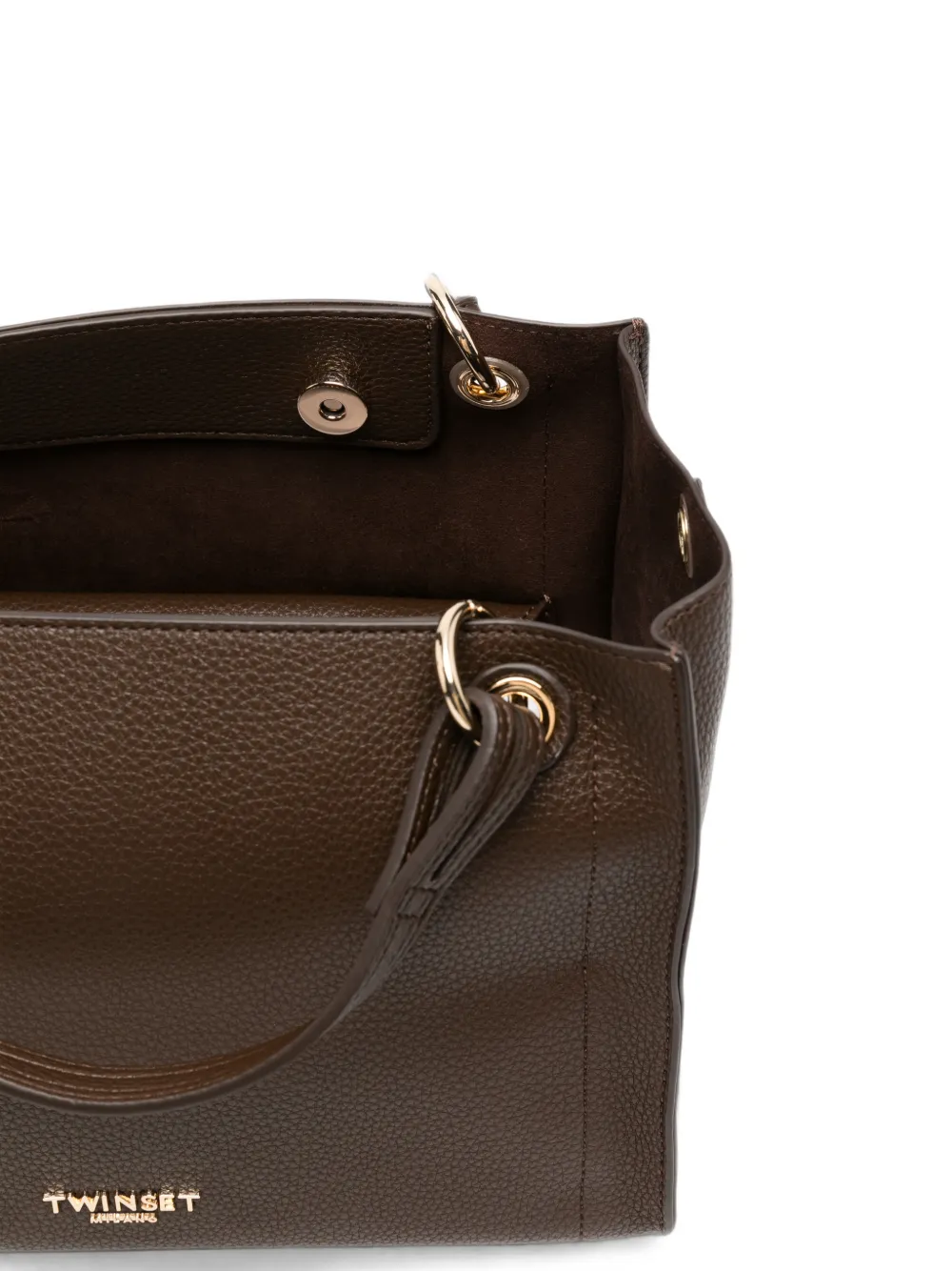 TWINSET shopper met logo en bewerkt effect Bruin
