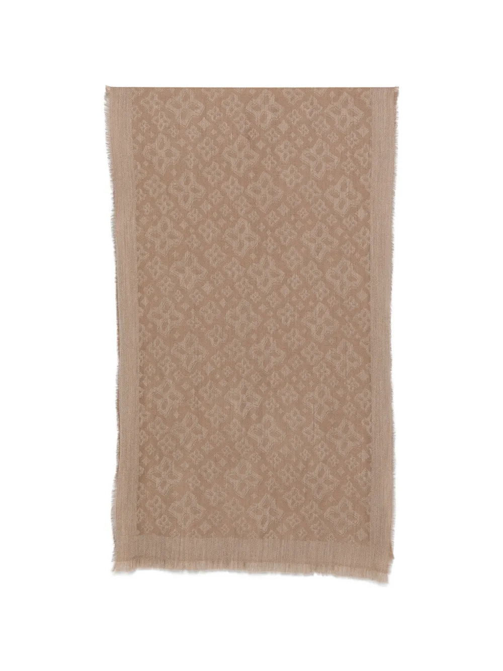Tagliatore Jacquard-pattern Frayed Scarf In Brown