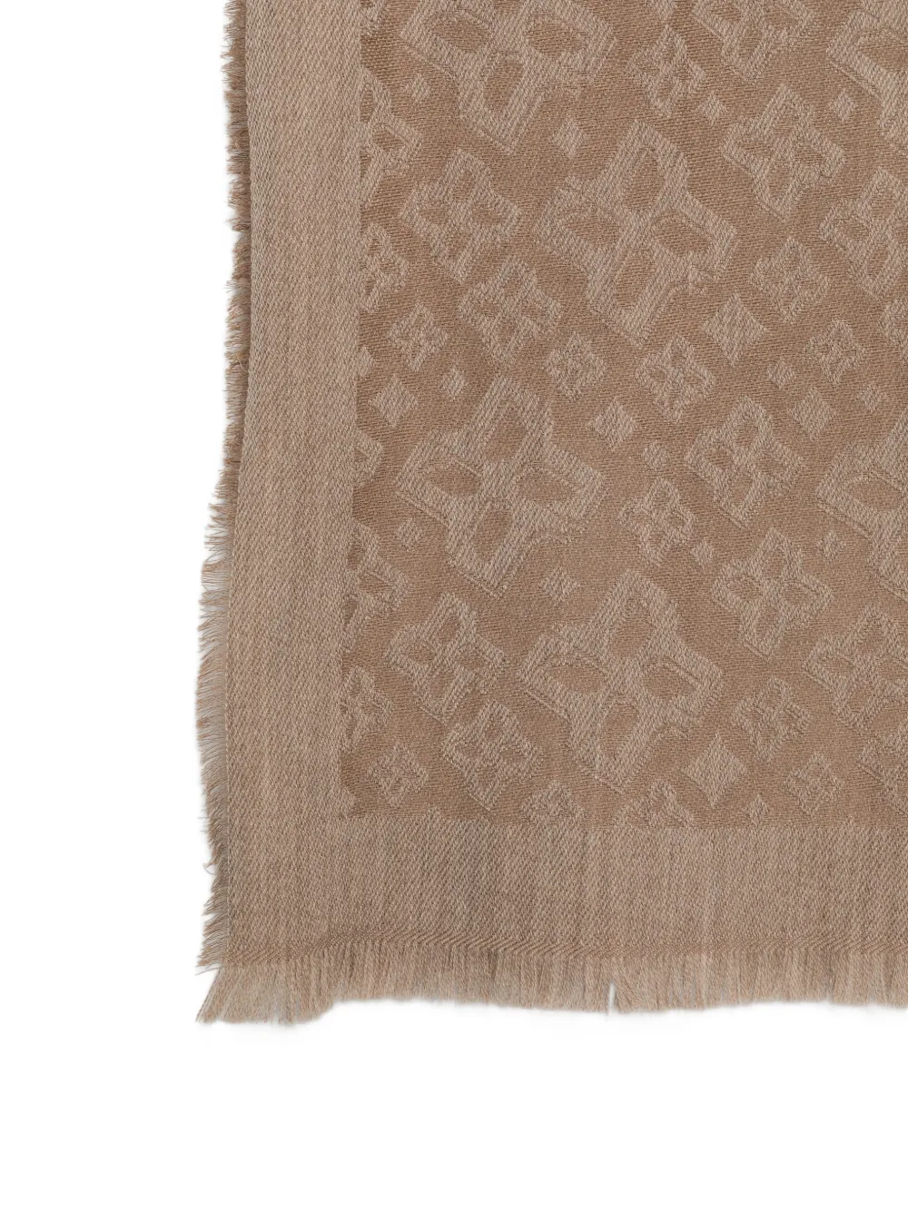 Tagliatore Sjaal met jacquard en franje Bruin