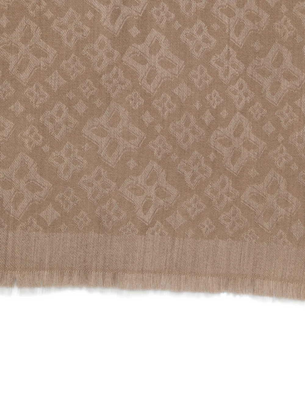 Tagliatore Sjaal met jacquard en franje Bruin