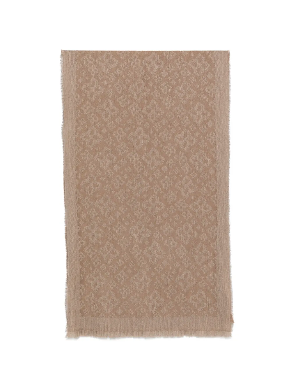 Tagliatore jacquard-pattern frayed scarf - Marrone