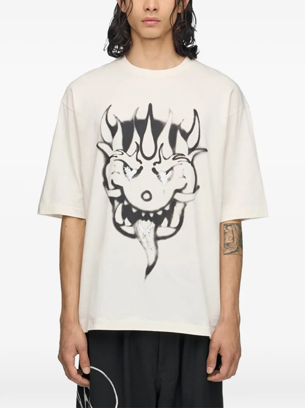 Y-3 Chito T-shirt met grafische print Beige