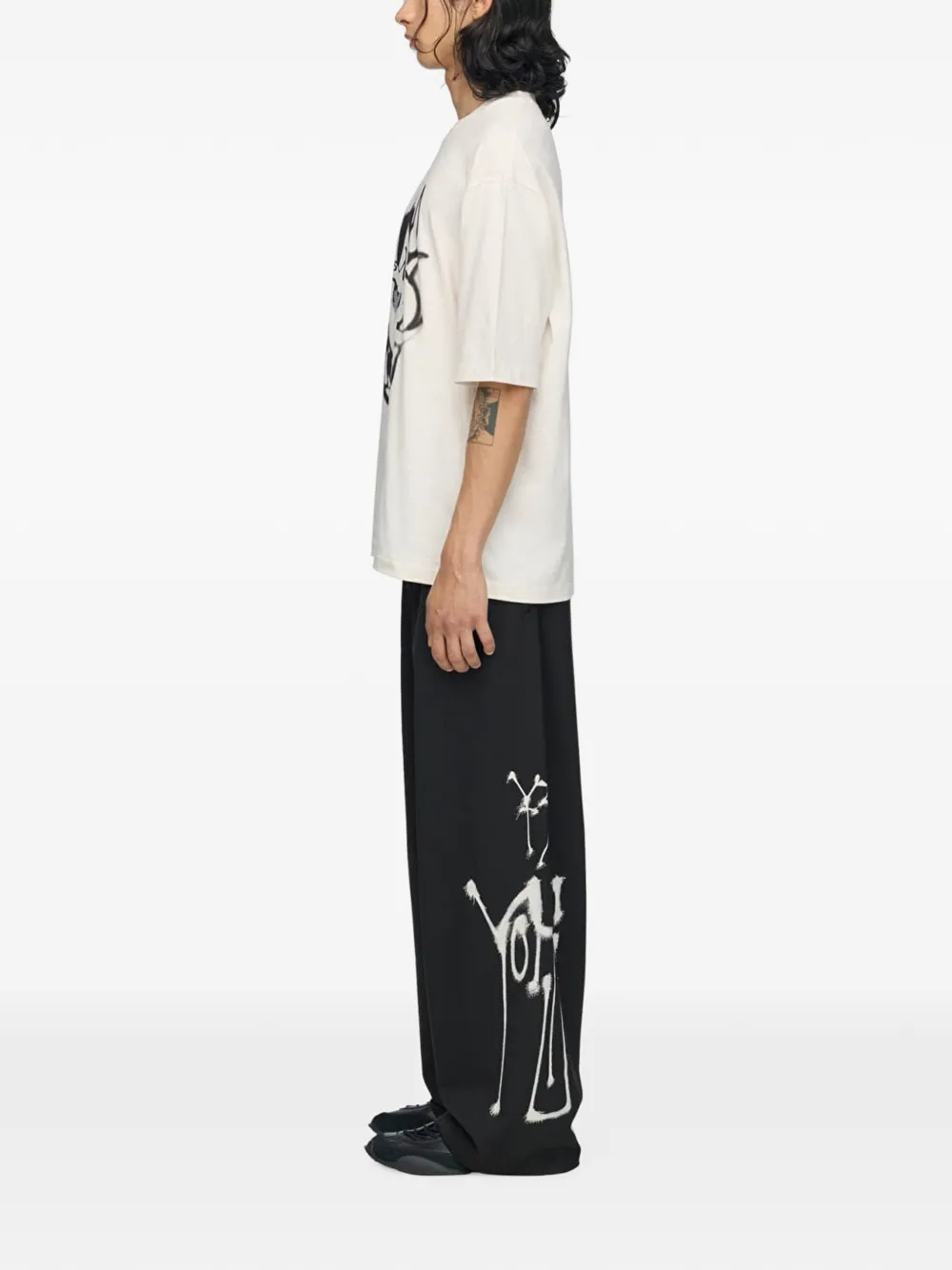 Y-3 Chito T-shirt met grafische print Beige