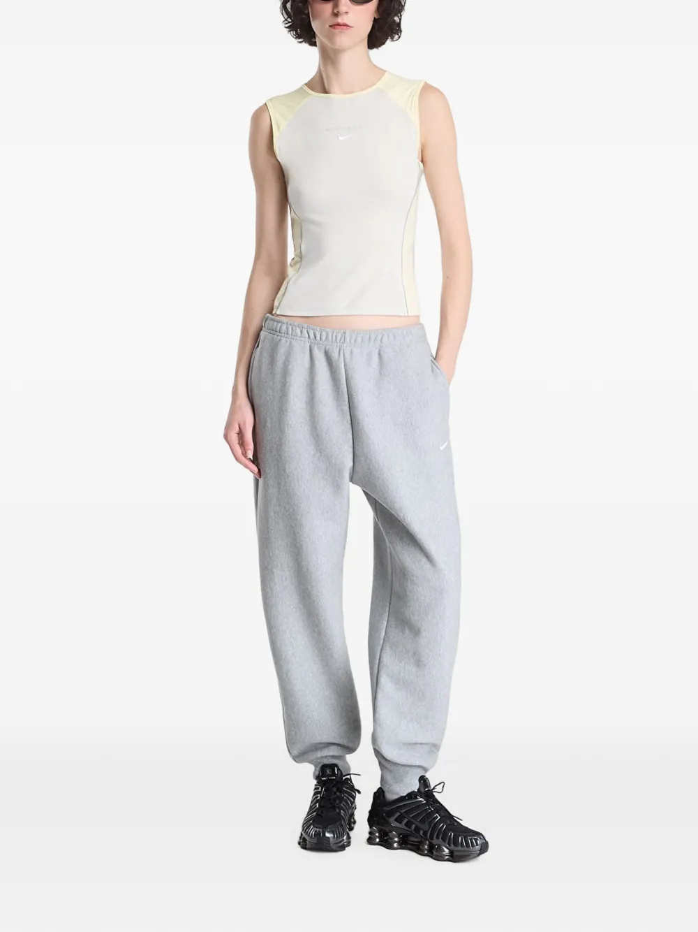 Nike oversized fleece track pants Grijs